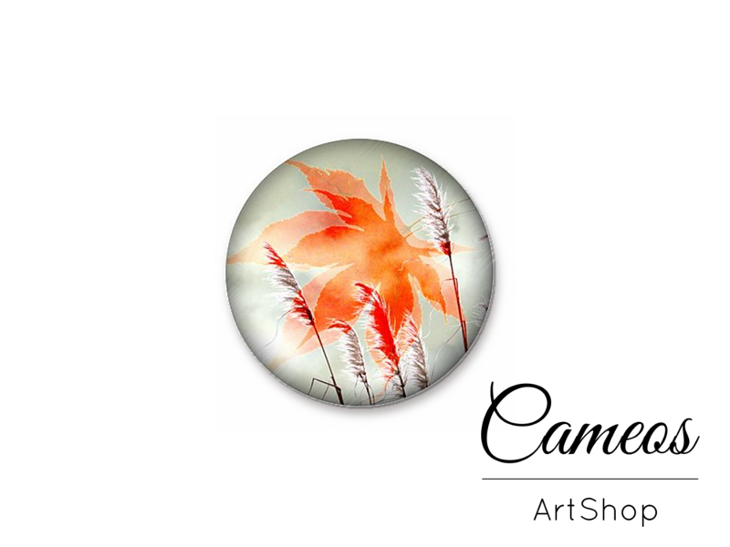 Round handmade glass dome cabochons 8mm up to 25mm, Flowers- L490 - Cameos Art Shop