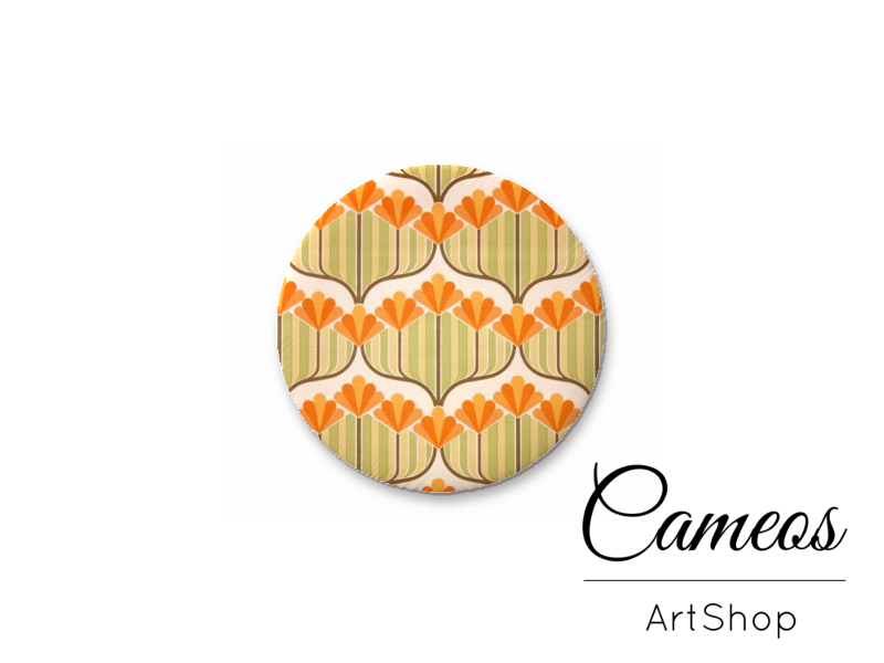 Round handmade glass dome cabochons 8mm up to 25mm, Retro- L503 - Cameos Art Shop