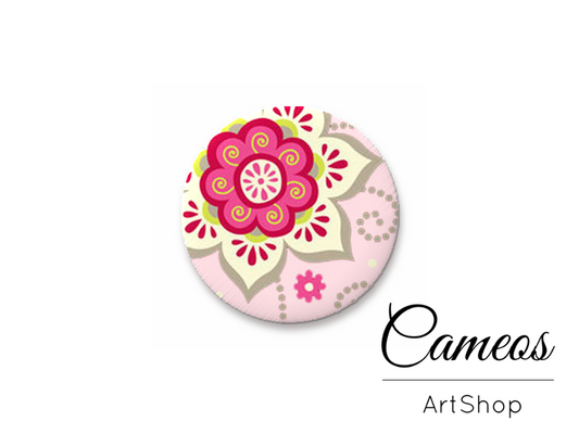 Round handmade glass dome cabochons 8mm up to 25mm, Retro- L527 - Cameos Art Shop