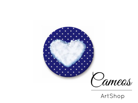 Round handmade glass dome cabochons 8mm up to 25mm, Heart- L534 - Cameos Art Shop