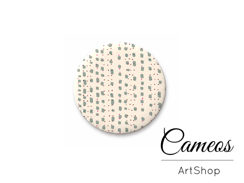 Round handmade glass cabochons 8mm up to 25mm, Retro Motive- L55 - Cameos Art Shop