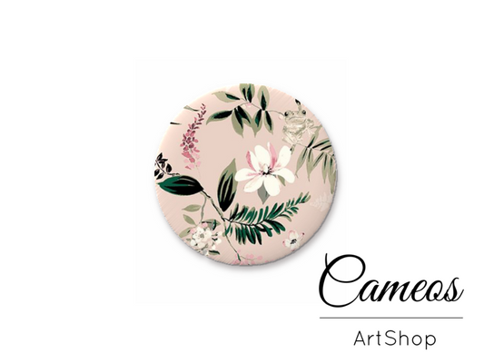 Round handmade glass dome cabochons 8mm up to 25mm, Floral- L550 - Cameos Art Shop