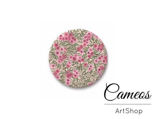 Round handmade glass dome cabochons 8mm up to 25mm, Floral- L555 - Cameos Art Shop