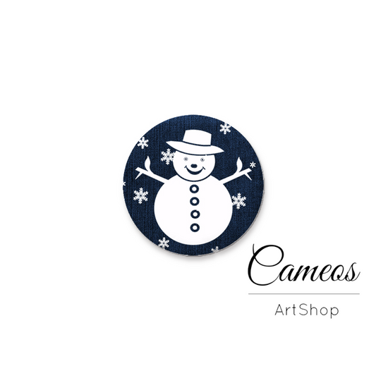 Round handmade glass cabochons 8mm up to 25mm, Christmas Motive - L597 - Cameos Art Shop