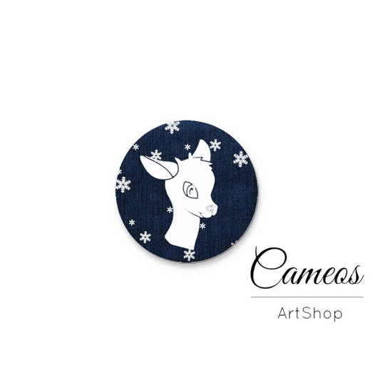 Round handmade glass cabochons 8mm up to 25mm, Christmas Motive - L598 - Cameos Art Shop