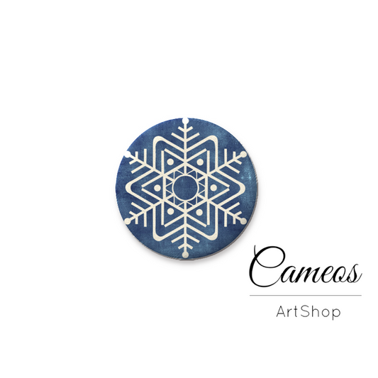 Round handmade glass cabochons 8mm up to 25mm, Christmas Motive - L599 - Cameos Art Shop