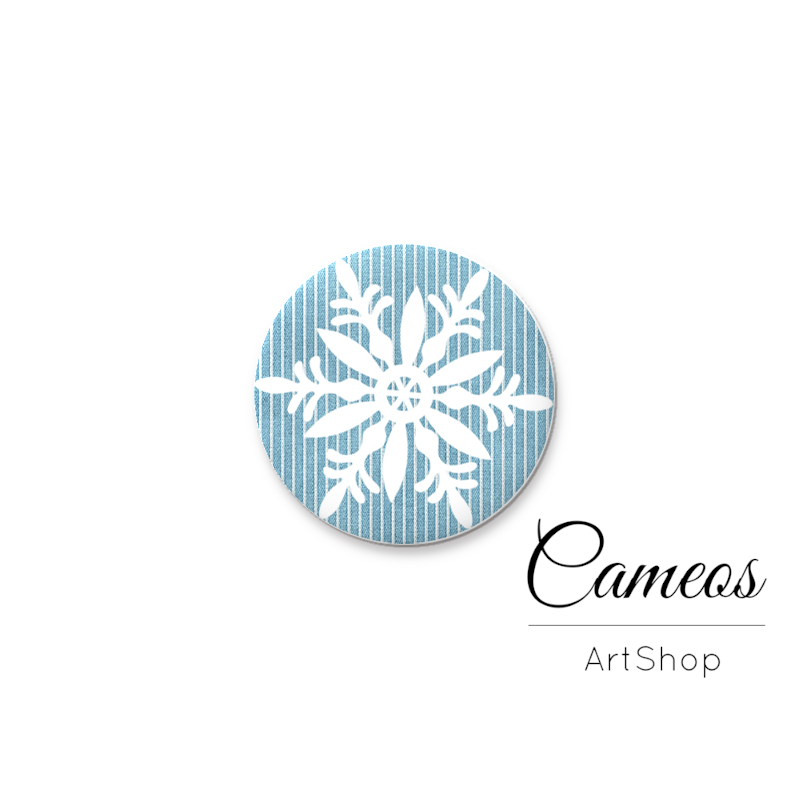 Round handmade glass cabochons 8mm up to 25mm, Christmas Motive - L600 - Cameos Art Shop