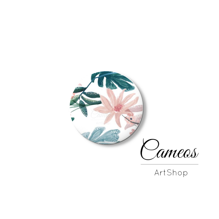 Round handmade glass cabochons 8mm up to 25mm, Abstract Motive- L656