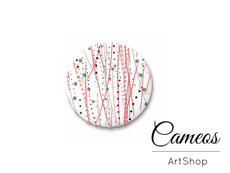 Round handmade glass cabochons 8mm up to 25mm, Retro Motive- L67 - Cameos Art Shop