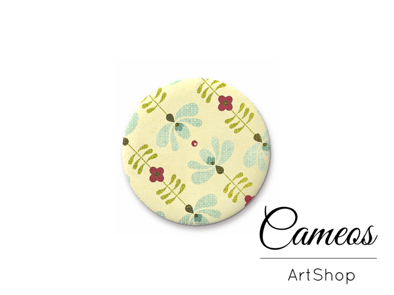 Round handmade glass cabochons 8mm up to 25mm, Vintage Motive- L9 - Cameos Art Shop