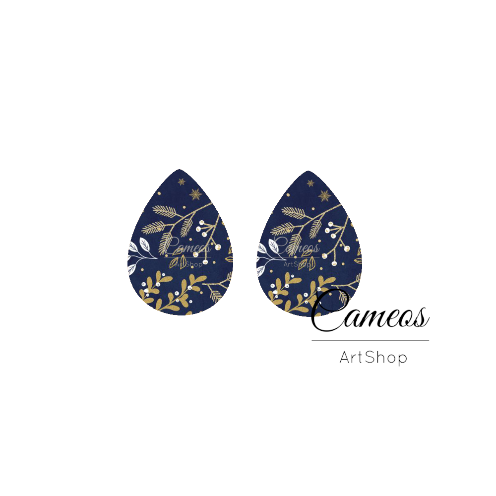 2 pcs  Handmade Teardrop Photo Glass Cabochon, Glass Dome Cabochons, 18x25mm Pattern Cabochon Resin Charm-O816