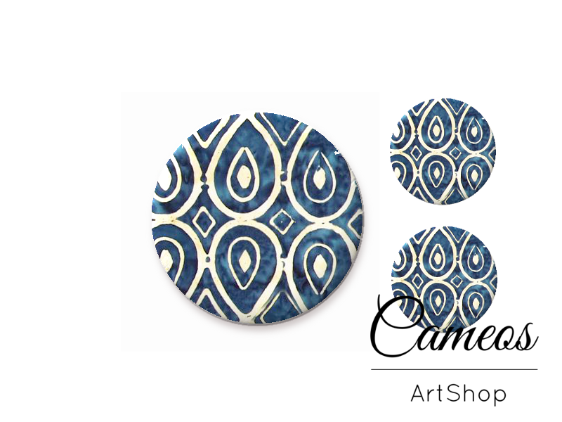 Glass cabochon set 1x25mm and 2x12mm or 1x20mm and 2x10mm, Retro- S1312 - Cameos Art Shop