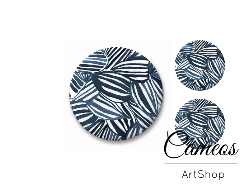 Glass cabochon set 1x25mm and 2x12mm or 1x20mm and 2x10mm, Retro- S1323 - Cameos Art Shop