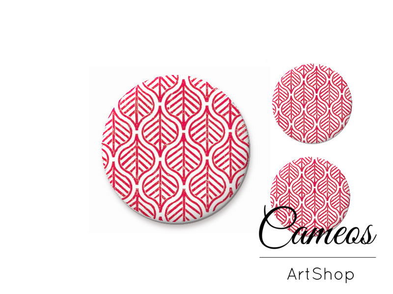 Glass cabochon set 1x25mm and 2x12mm or 1x20mm and 2x10mm, Retro- S1324 - Cameos Art Shop