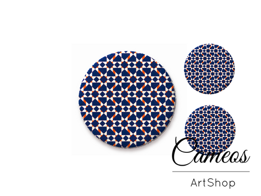 Glass cabochon set 1x25mm and 2x12mm or 1x20mm and 2x10mm, Retro - S1471 - Cameos Art Shop
