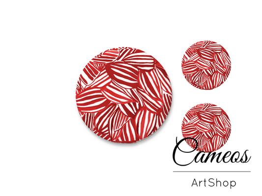 Glass cabochon set 1x25mm and 2x12mm or 1x20mm and 2x10mm, Retro- S1534 - Cameos Art Shop