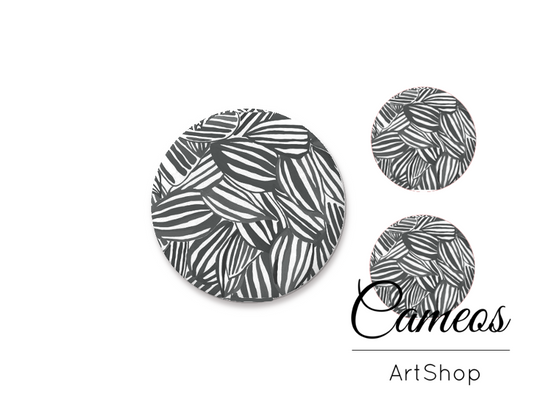 Glass cabochon set 1x25mm and 2x12mm or 1x20mm and 2x10mm, Retro- S1535 - Cameos Art Shop