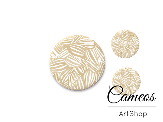 Glass cabochon set 1x25mm and 2x12mm or 1x20mm and 2x10mm, Retro- S1536 - Cameos Art Shop