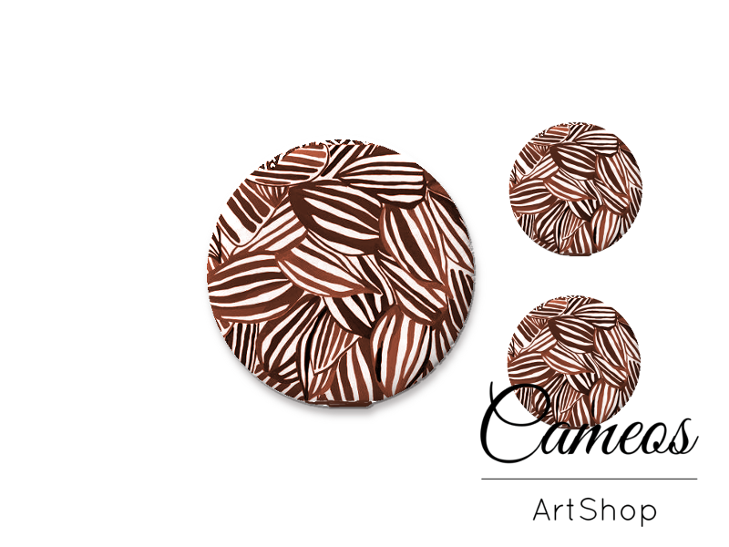 Glass cabochon set 1x25mm and 2x12mm or 1x20mm and 2x10mm, Retro- S1537 - Cameos Art Shop