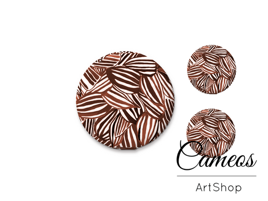 Glass cabochon set 1x25mm and 2x12mm or 1x20mm and 2x10mm, Retro- S1537 - Cameos Art Shop