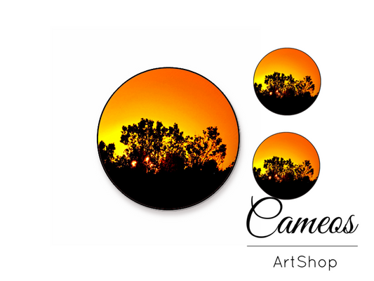 Glass dome cabochon set 1x25mm and 2x12mm or 1x20mm and 2x10mm - S288 - Cameos Art Shop