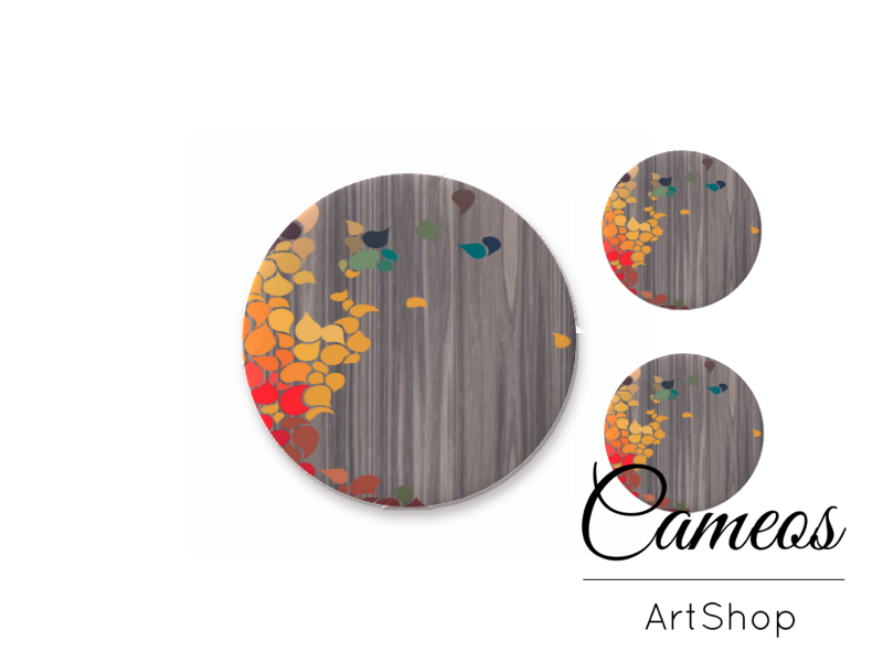 Glass cabochon set 1x25mm and 2x12mm or 1x20mm and 2x10mm, Anchor - S741