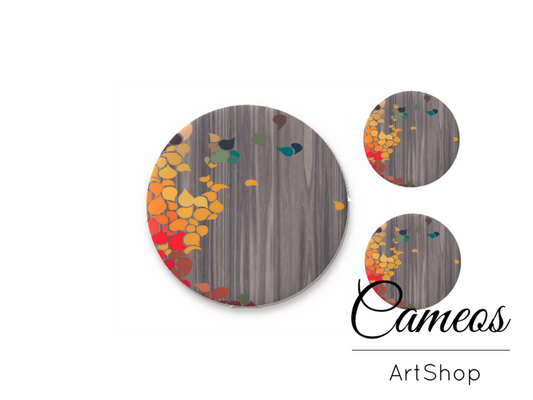 Glass cabochon set 1x25mm and 2x12mm or 1x20mm and 2x10mm, Anchor - S741