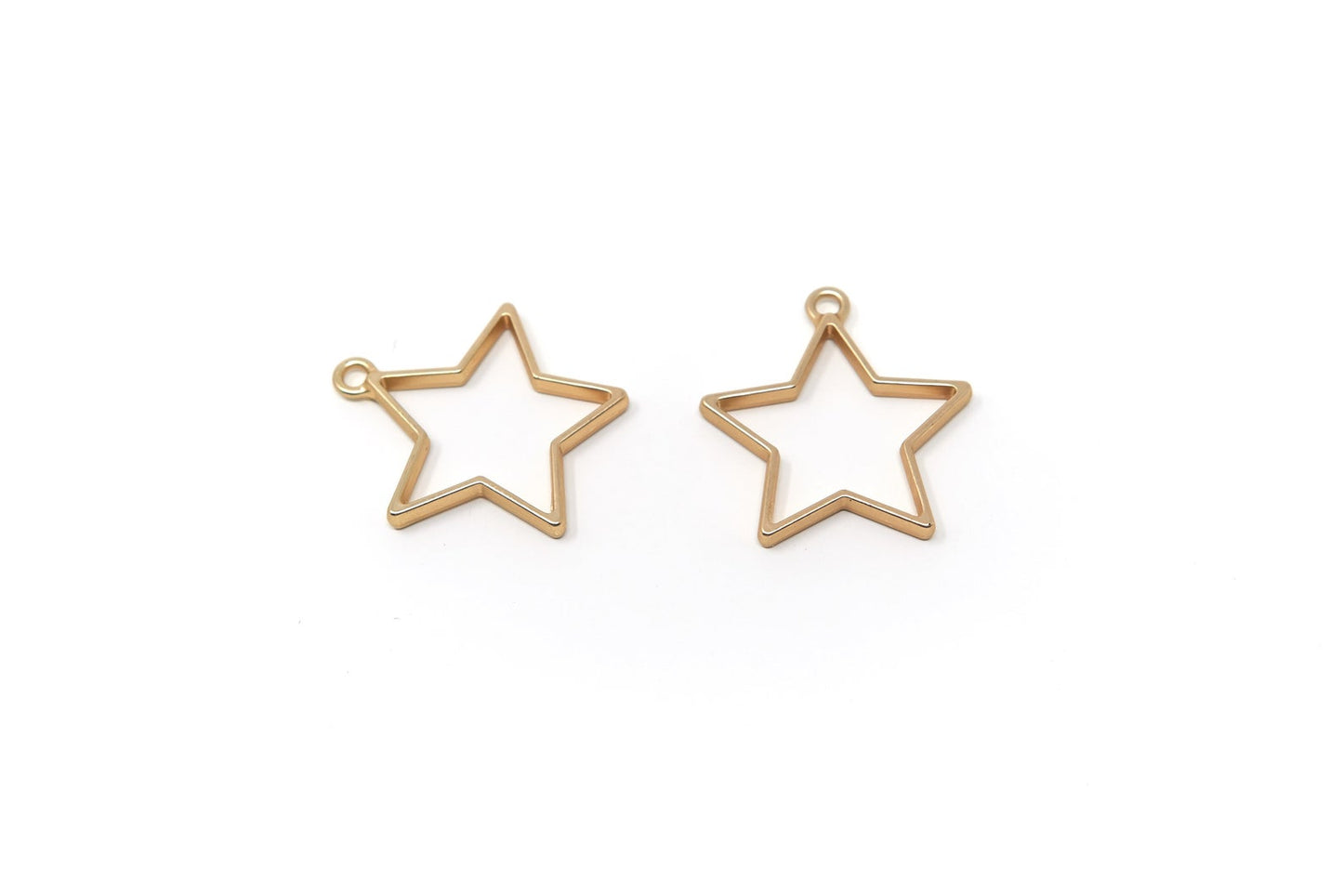 3 pcs 35mm Gold Stars Charms, Open Back Bezels, Large Matte Gold Pendants