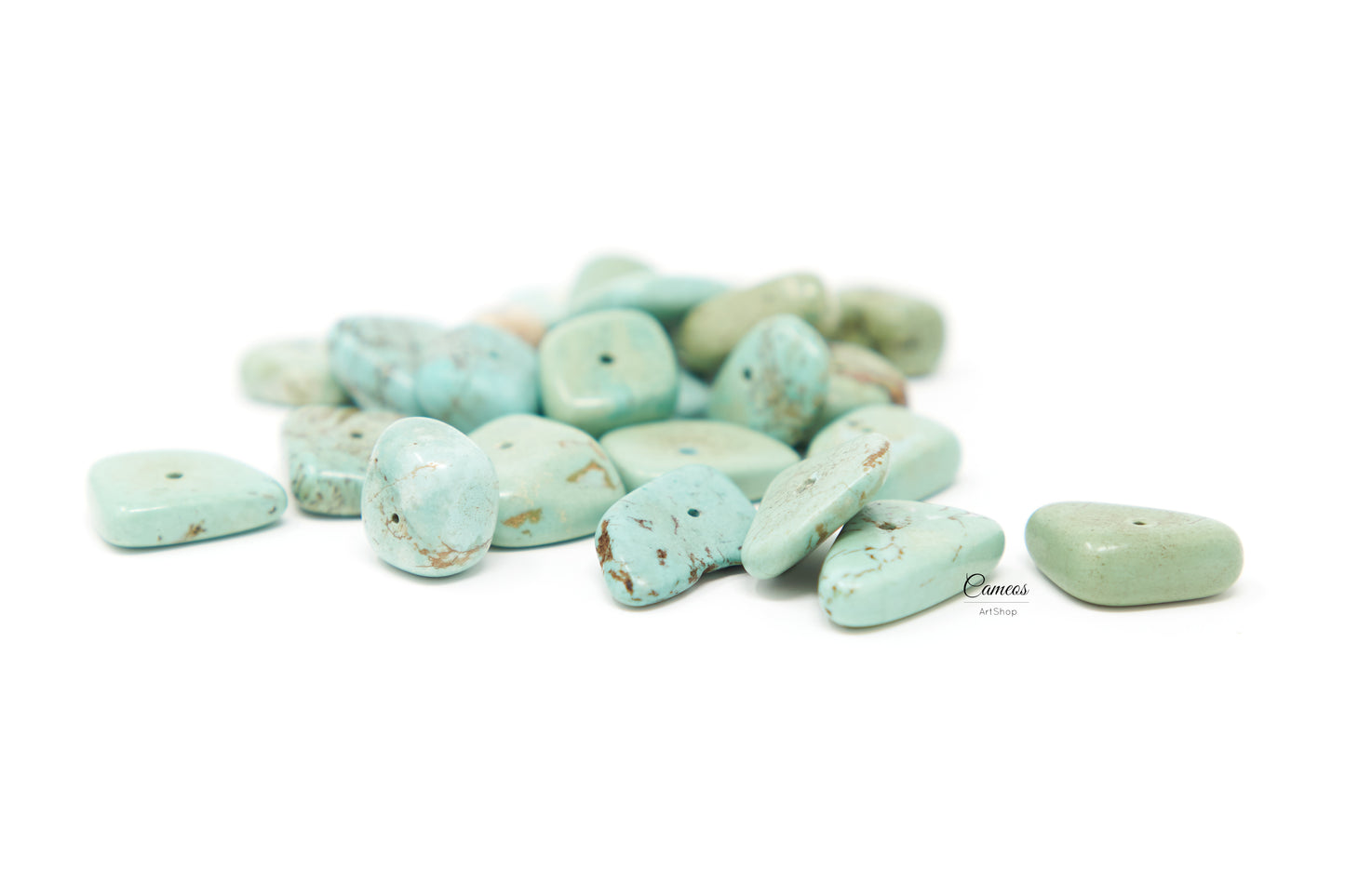 20 Pcs Natural Howlite Beads, Dyed, Chip Howlite Beads, Loose Gemstone Beads, Polished Howlite, Turquiose Stone
