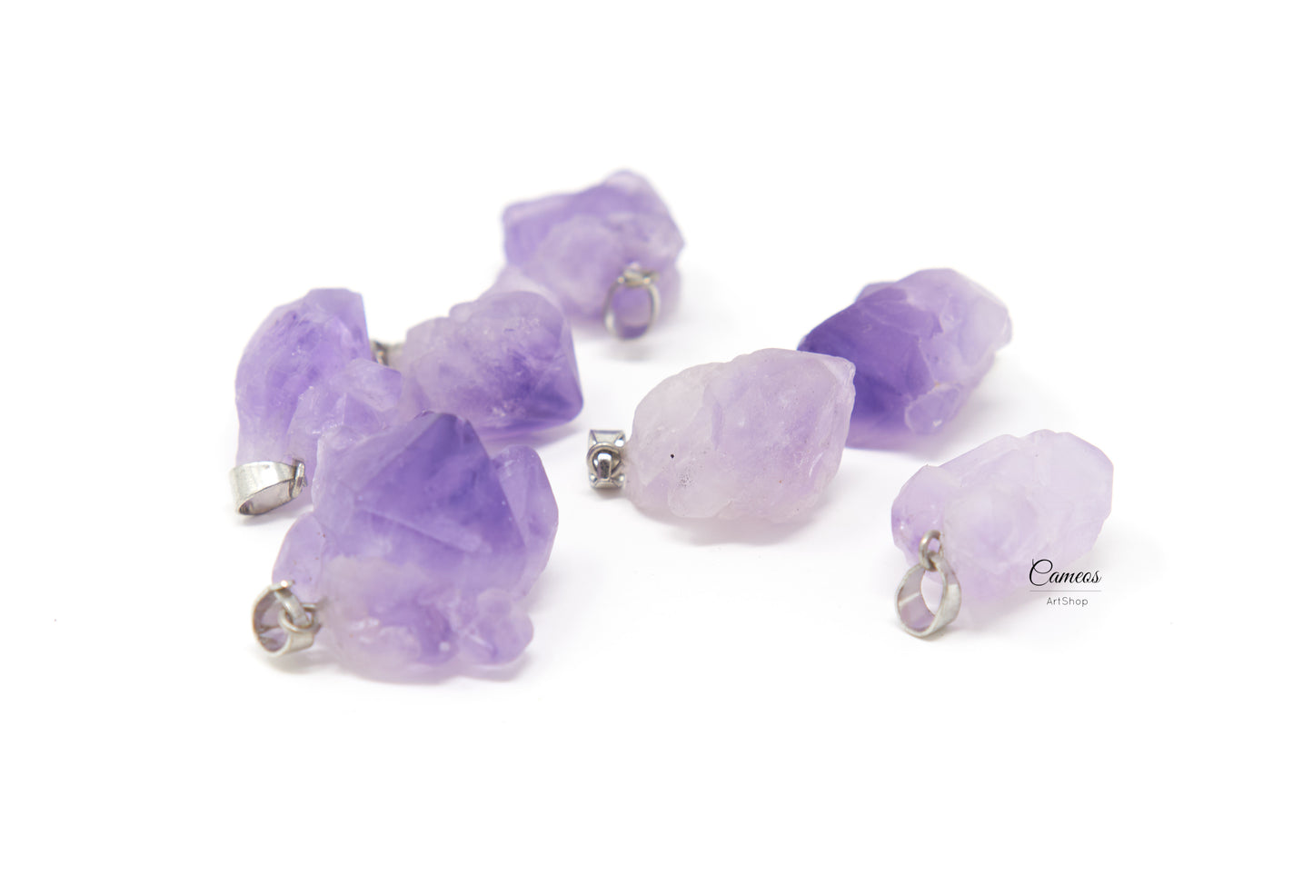 Natural raw amethyst pendants with brass findings, 20~26mm Gemstone Pendants, Nuggets, Amethyst Crystal Charm, 1 pcs