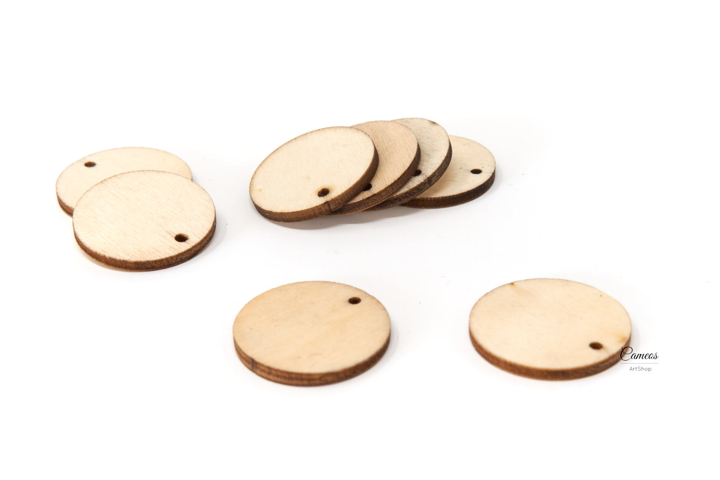 Wood Cabochon Settings, 24x3mm Blank Cameo Pendant Base Trays, Wooden Bezel Pendant, Photo Pendant, Flatback Setting, undyed wood, 10 pcs