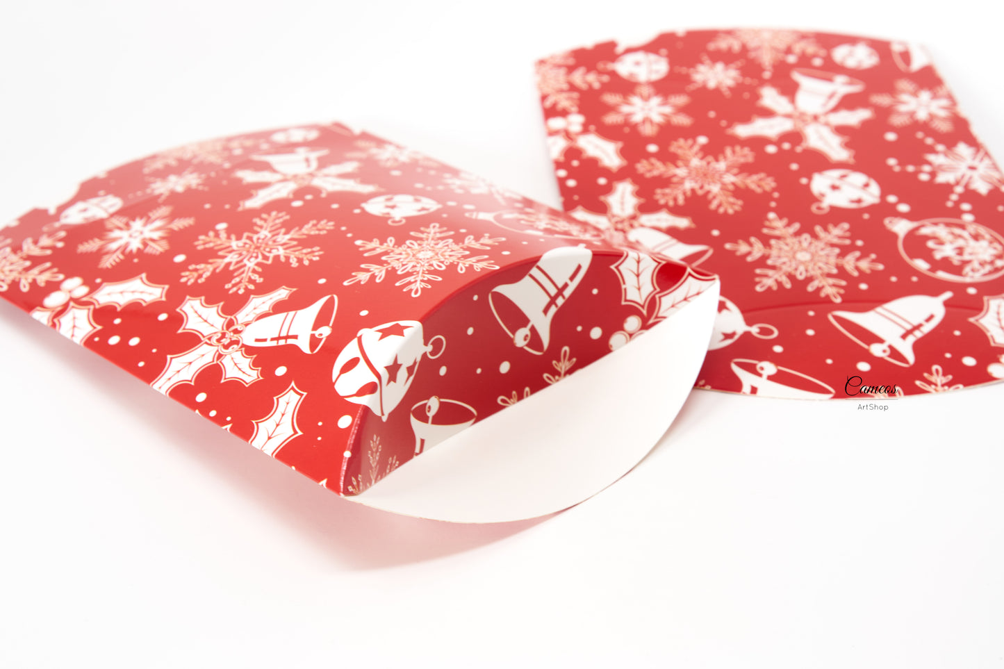 Kraft Pillow Boxes, Paper Pillow Gift Boxes, Packaging Boxes, Christmas,18.7x11cmx0.1cm, 5pcs
