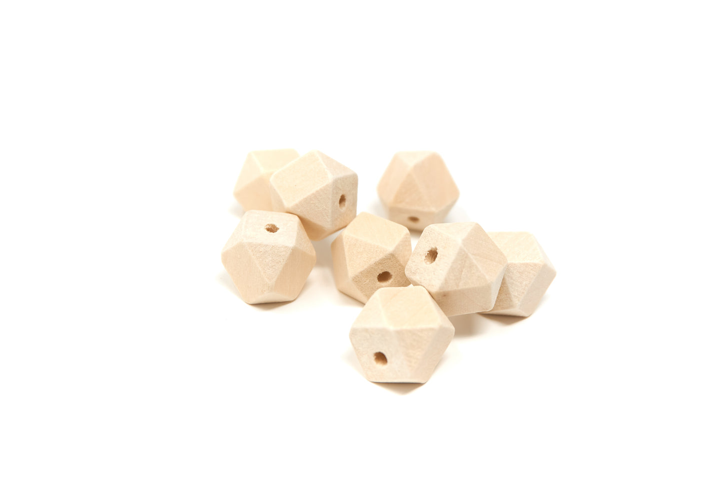 Natural Round Wood Beads 14x18mm 10 pieces - Cameos Art Shop
