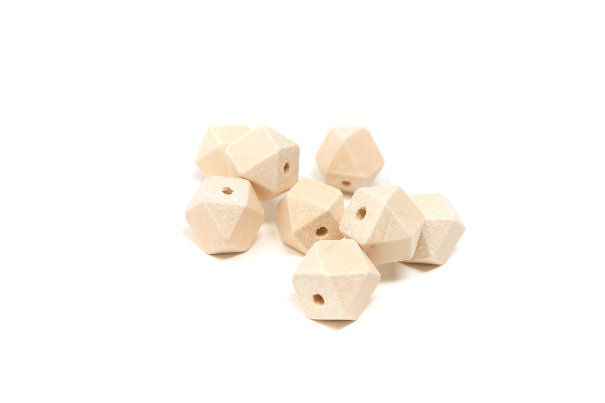 Natural Round Wood Beads 14x18mm 50 pieces - Cameos Art Shop
