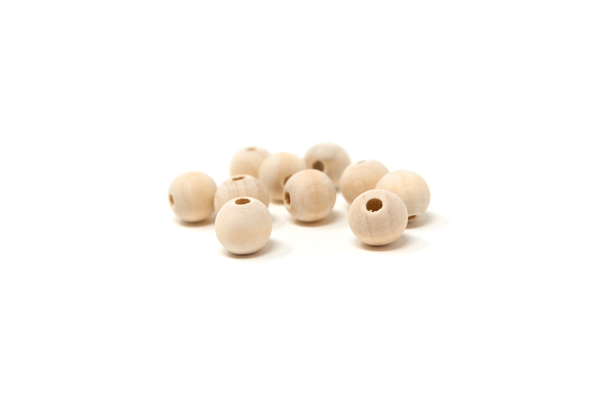 Natural Round Wood Beads 12mm 10 pieces - Cameos Art Shop