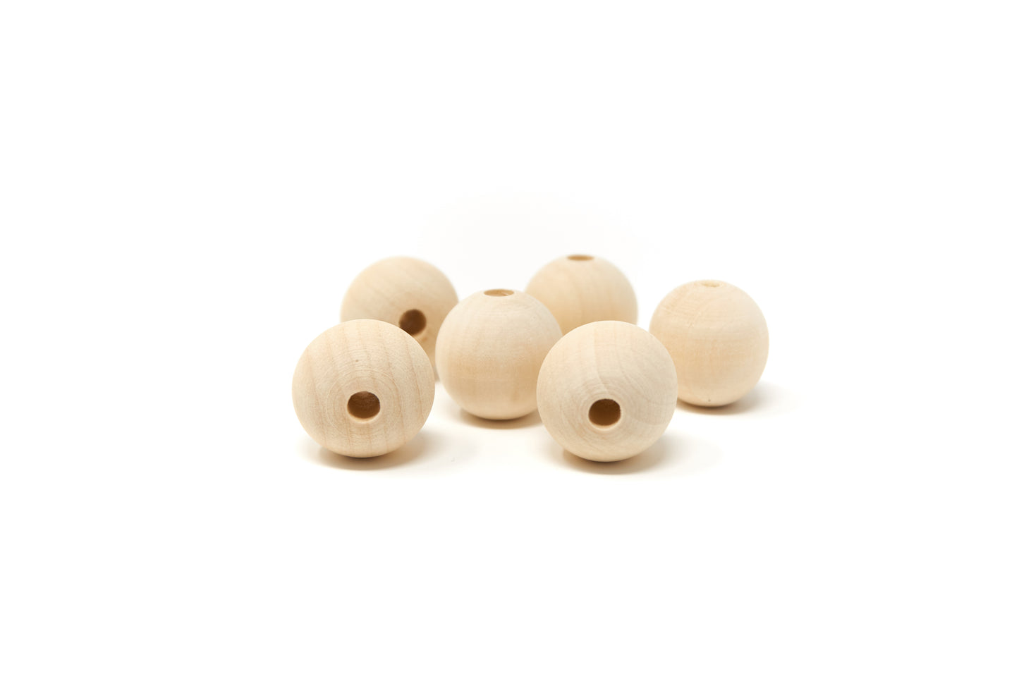 Natural Round Wood Beads 25mm 10 pieces - Cameos Art Shop