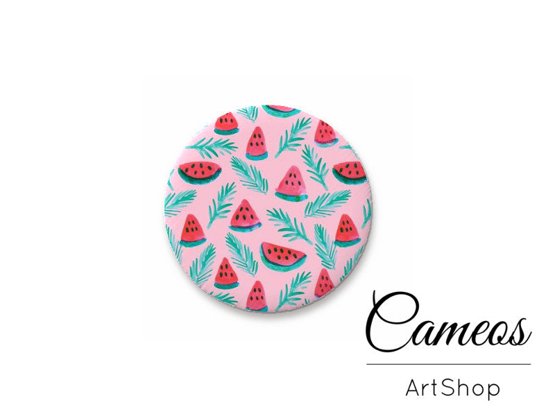 Round handmade glass cabochons 8mm up to 25mm, Watermelon Motive- G915 - Cameos Art Shop