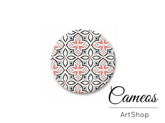 Round handmade glass cabochons 8mm up to 25mm, Mosiac Motive- G921 - Cameos Art Shop