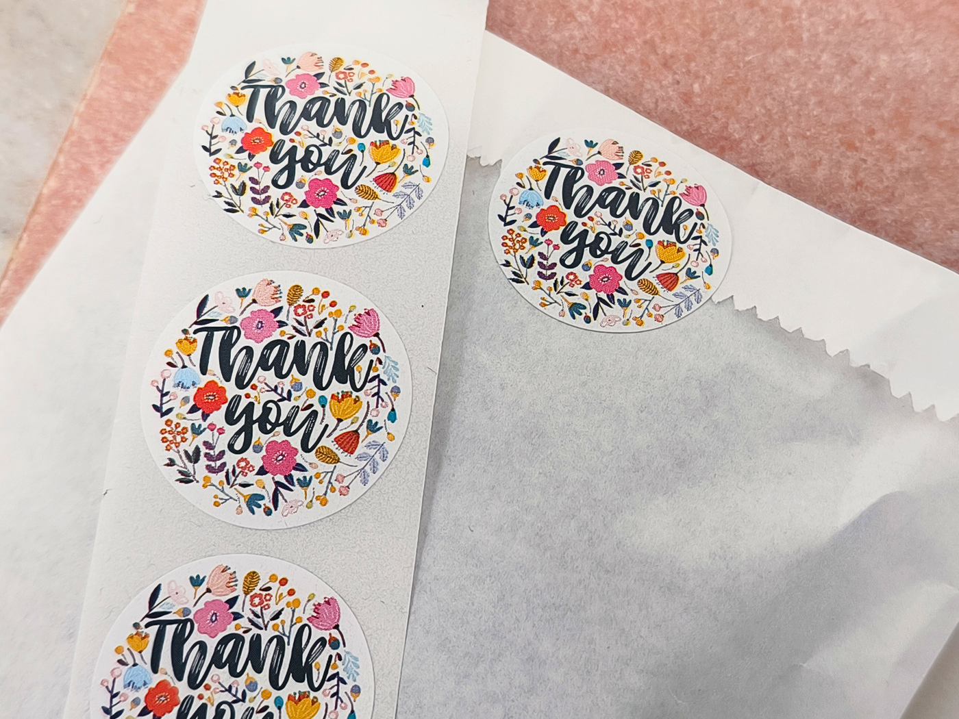 1 Inch Thank You Sticker Packaging Label Sticker for small business gift product packaging, 25pcs