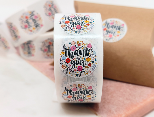 1 Inch Thank You Sticker Packaging Label Sticker for small business gift product packaging, 25pcs