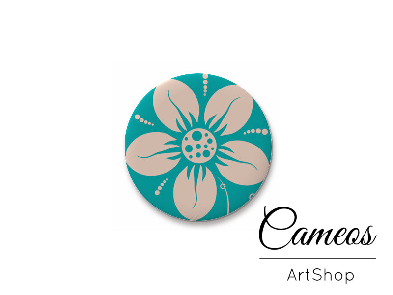 Round handmade glass cabochons 8mm up to 25mm, Floral- L119 - Cameos Art Shop