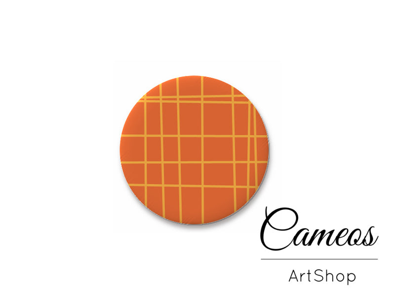 Round handmade glass cabochons 8mm up to 25mm, Orange Stripes- L126 - Cameos Art Shop