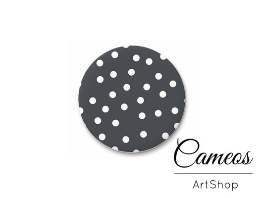 Round handmade glass cabochons 8mm up to 25mm, Dots- L132 - Cameos Art Shop