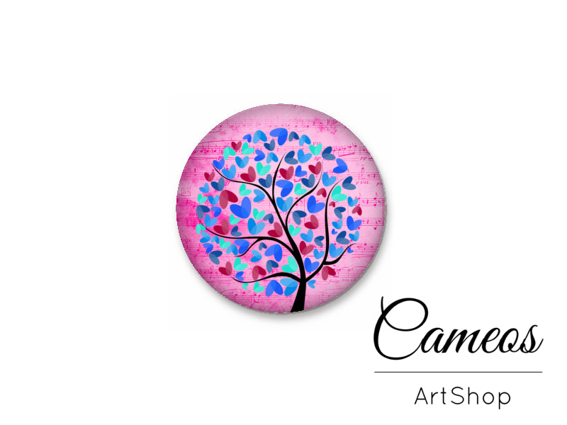 Round handmade glass cabochons 8mm up to 25mm, Trees- L135 - Cameos Art Shop