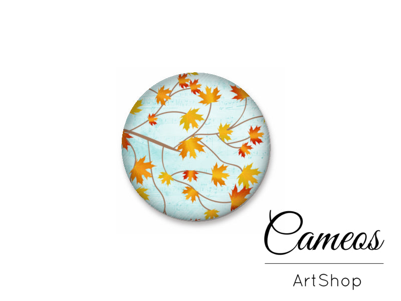 Round handmade glass cabochons 8mm up to 25mm, Blue Tree- L137 - Cameos Art Shop