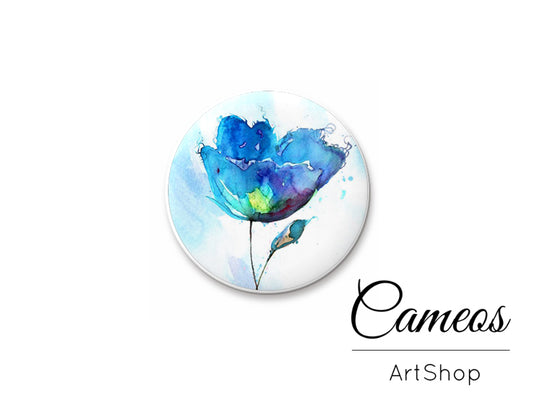 Round handmade glass cabochons 8mm up to 25mm, Flowers- L145 - Cameos Art Shop