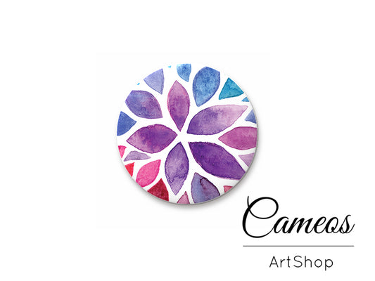 Round handmade glass cabochons 8mm up to 25mm, Colorful Leaves Motive- L179 - Cameos Art Shop