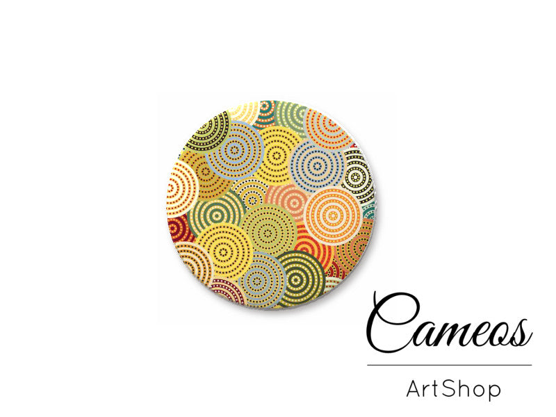 Round handmade glass cabochons 8mm up to 25mm, Mandala Motive- L201 - Cameos Art Shop