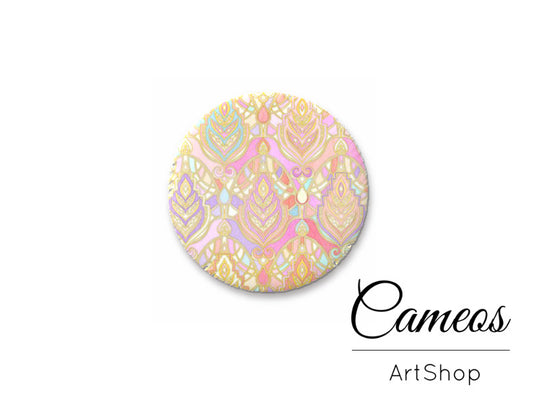 Round handmade glass cabochons 8mm up to 25mm, Abstract Motive- L205 - Cameos Art Shop