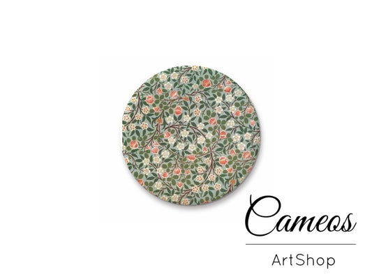 Round handmade glass cabochons 8mm up to 25mm, Little Flowers Motive- L231 - Cameos Art Shop